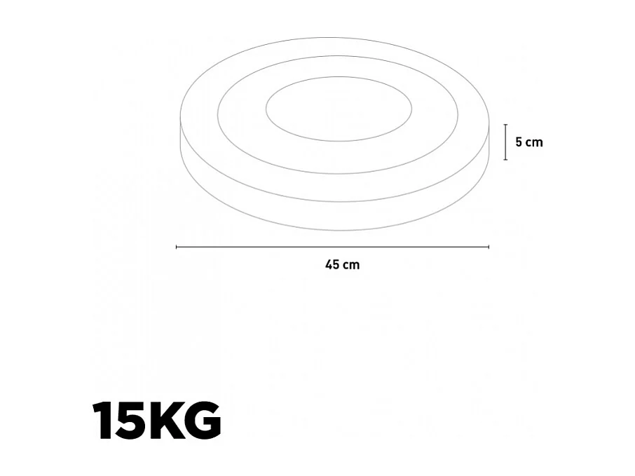 2 discos olímpicos de goma y acero de 15 kg parachoques cross training de 50 mm Hanzo