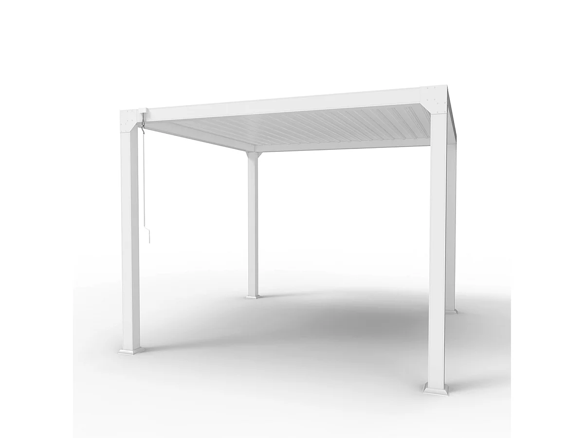 Bioklimatische Garten Pergola 3x3m manuell Aluminium Guadalupe - Weiß