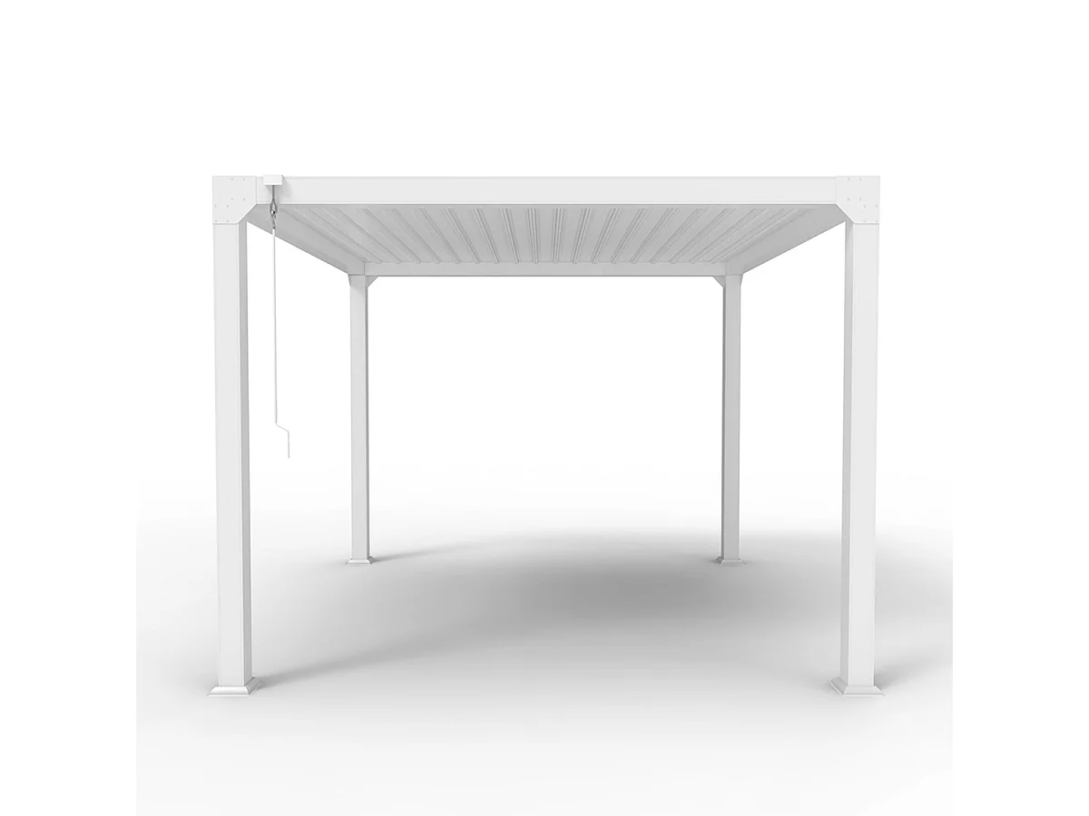 Bioklimatische Garten Pergola 3x3m manuell Aluminium Guadalupe - Weiß