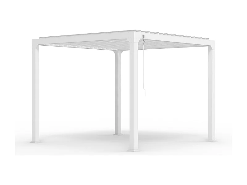 Bioklimatische Garten Pergola 3x3m manuell Aluminium Guadalupe - Weiß