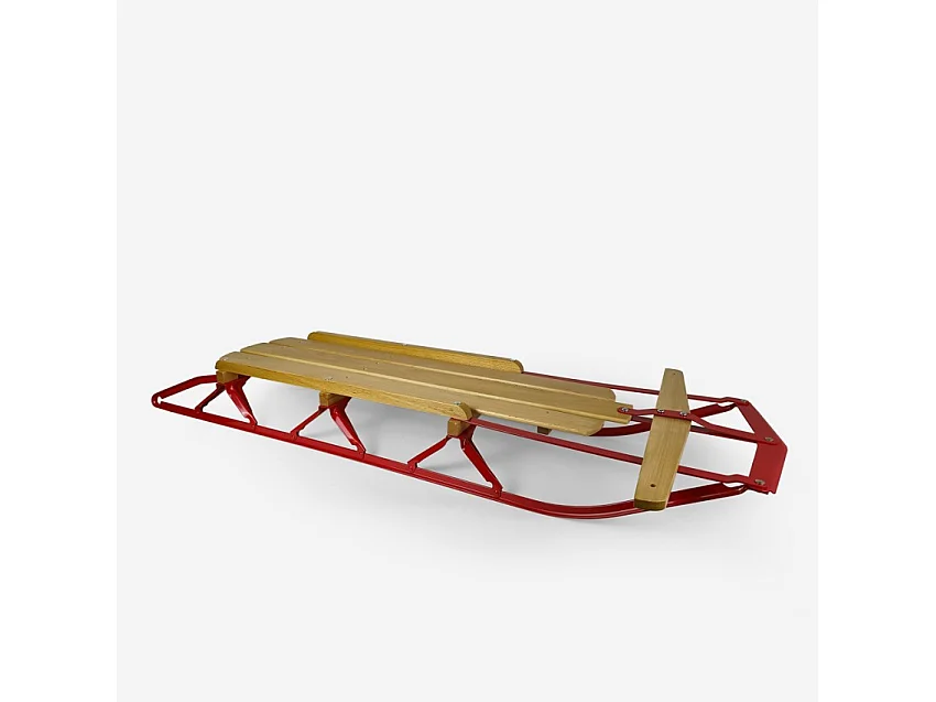 klassischer Schlitten für Kinder, 2-Sitzer aus Holz Vixen