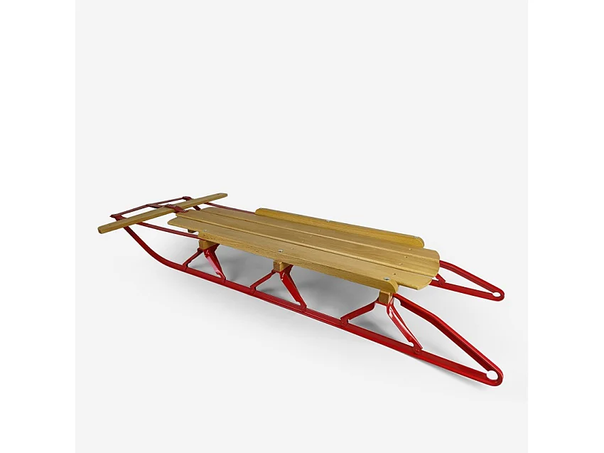 klassischer Schlitten für Kinder, 2-Sitzer aus Holz Vixen