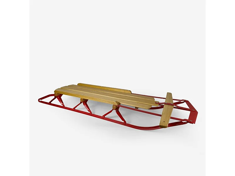 klassischer Schlitten für Kinder, 2-Sitzer aus Holz Vixen