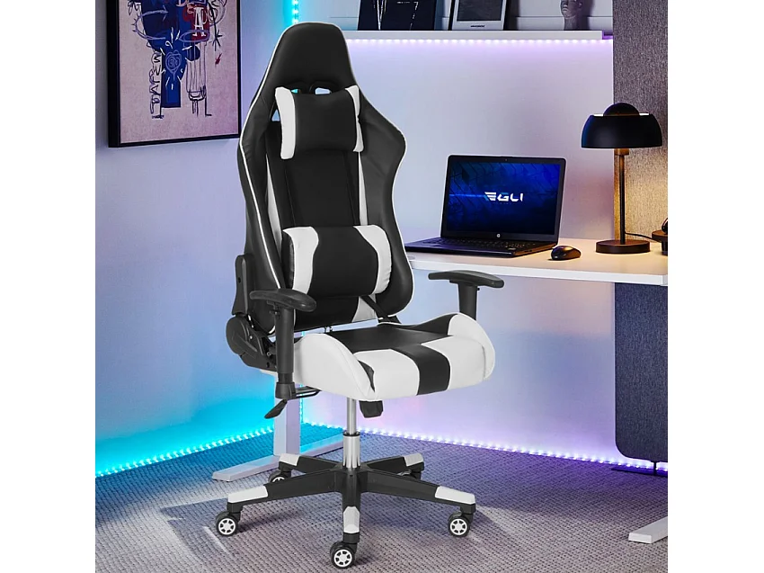 Silla ergonómica para juegos de oficina con cojines de reposabrazos ajustables Adelaide