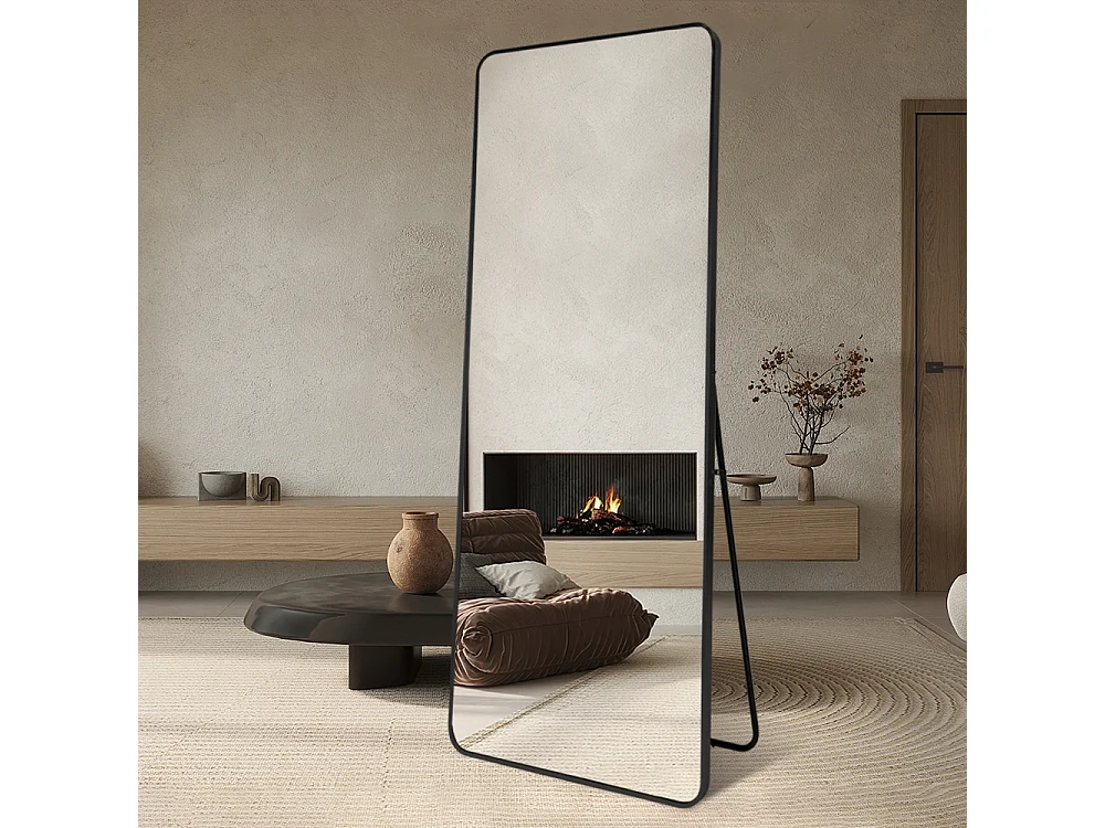 Wandspiegel 180x80cm groß freistehend modern schwarz Arsen-B