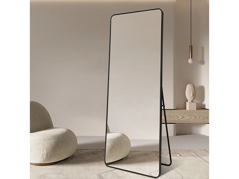 Wandspiegel 180x80cm groß freistehend modern schwarz Arsen-B