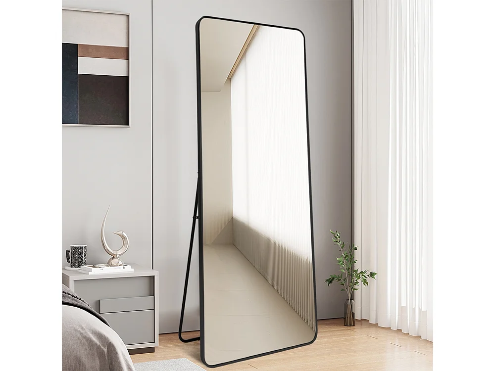 Wandspiegel 180x80cm groß freistehend modern schwarz Arsen-B