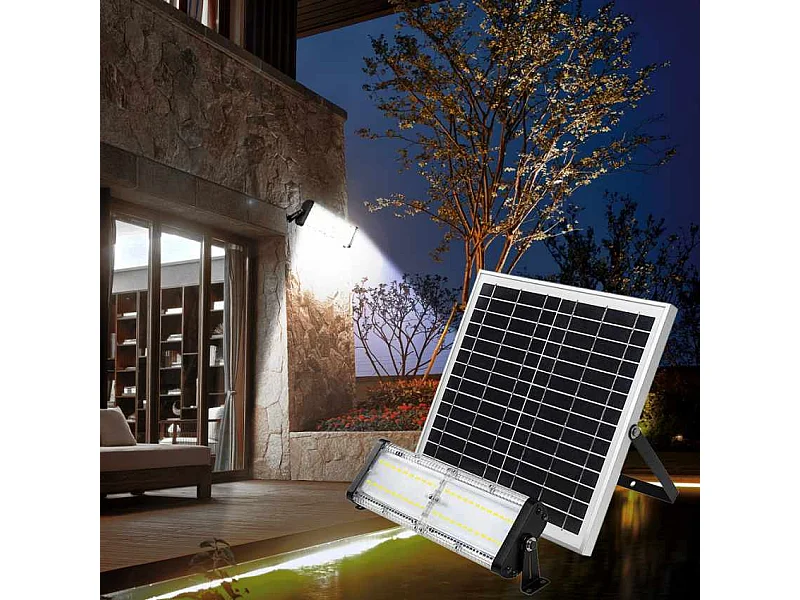 Lámpara Led jardín y exterior panel solar 5000 lumens Flood