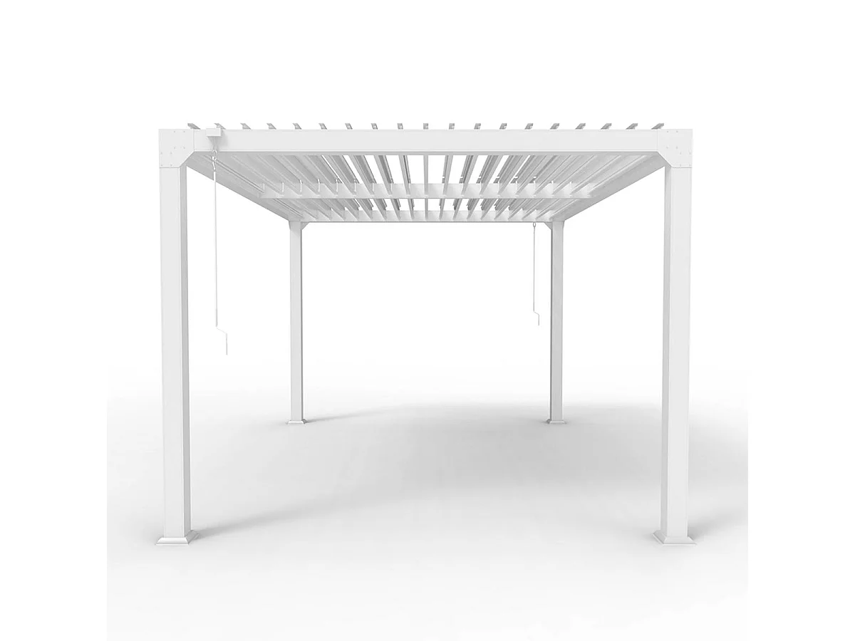 Pérgola bioclimática 3x4 m para jardín de aluminio manual Trinidad - Blanco