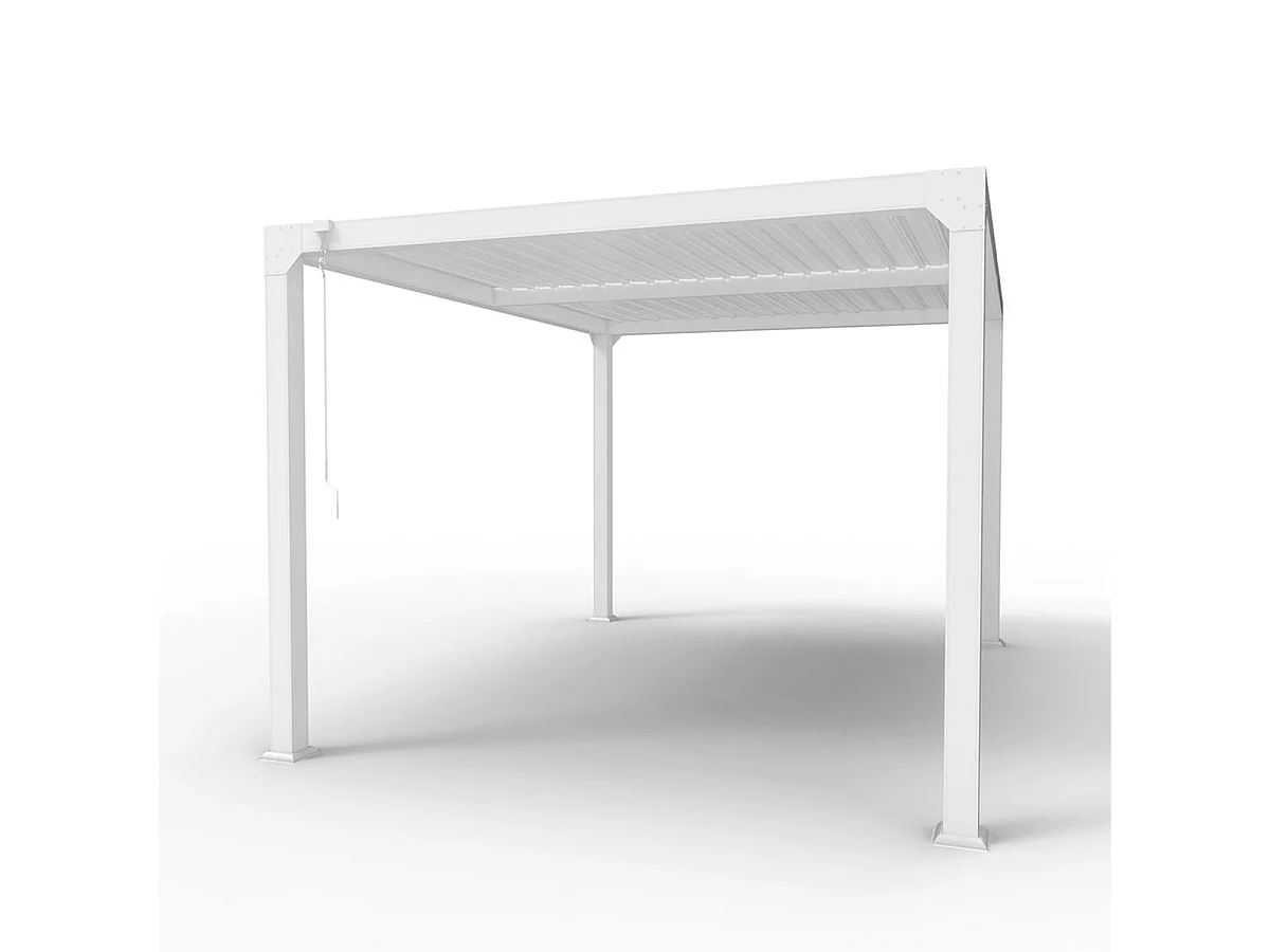 Pérgola bioclimática 3x4 m para jardín de aluminio manual Trinidad - Blanco