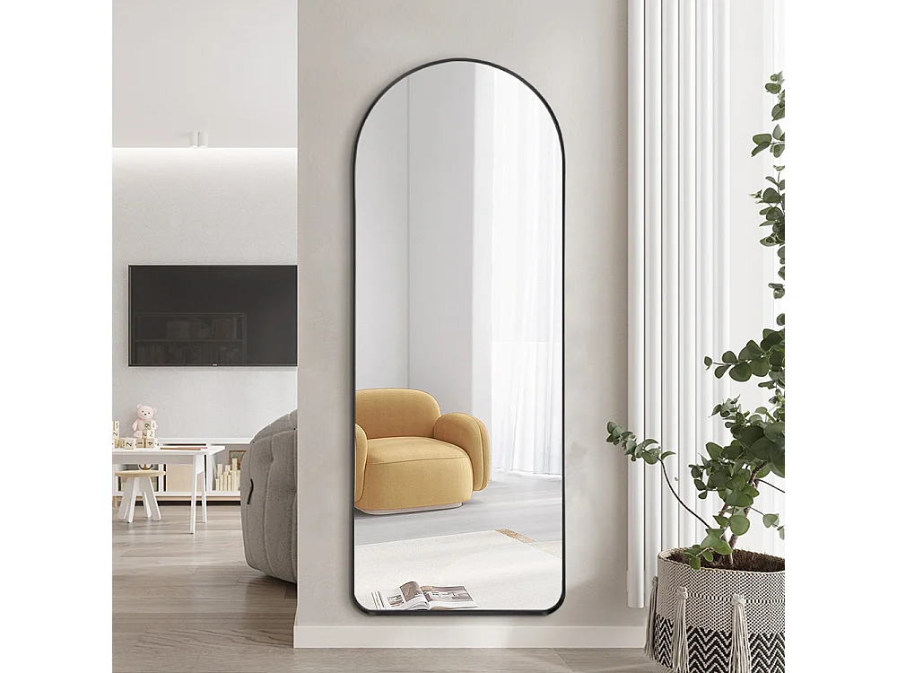 Wandspiegel mit schwarzem Rahmen 170x65cm modernes Design Selur
