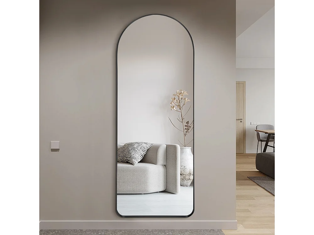 Wandspiegel mit schwarzem Rahmen 170x65cm modernes Design Selur