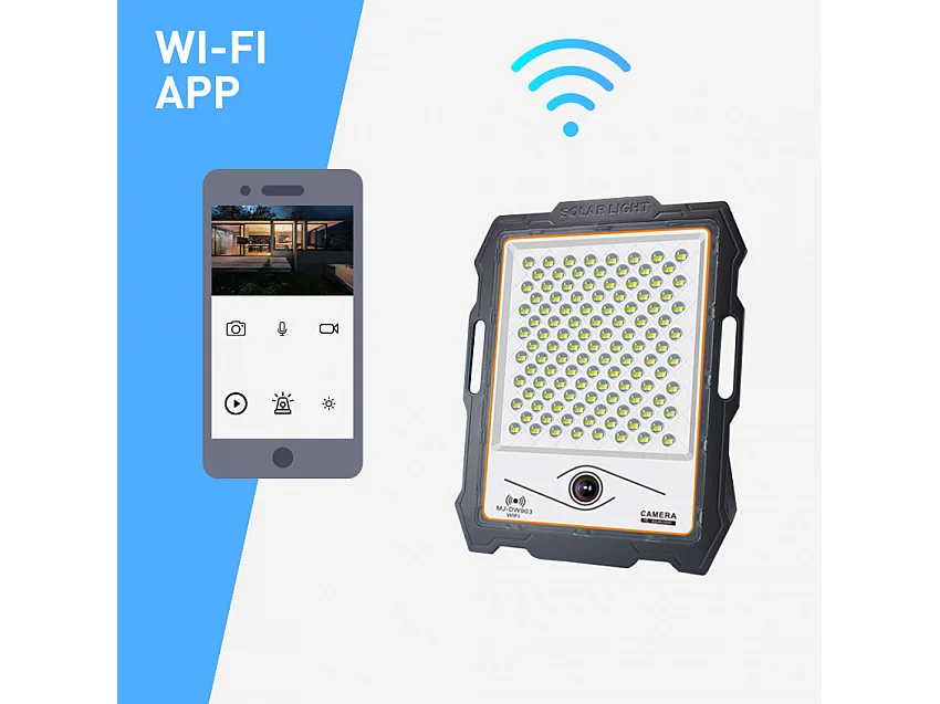 Conspicio L LED-Scheinwerfer mit Wi-Fi-Kamera 300W Solarpanel 3000 Lumen