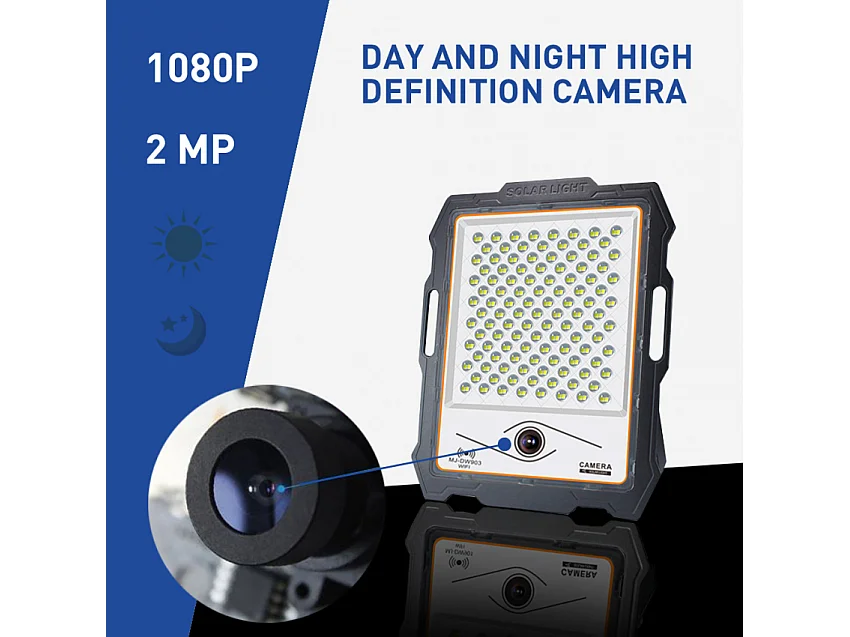 Conspicio L LED-Scheinwerfer mit Wi-Fi-Kamera 300W Solarpanel 3000 Lumen