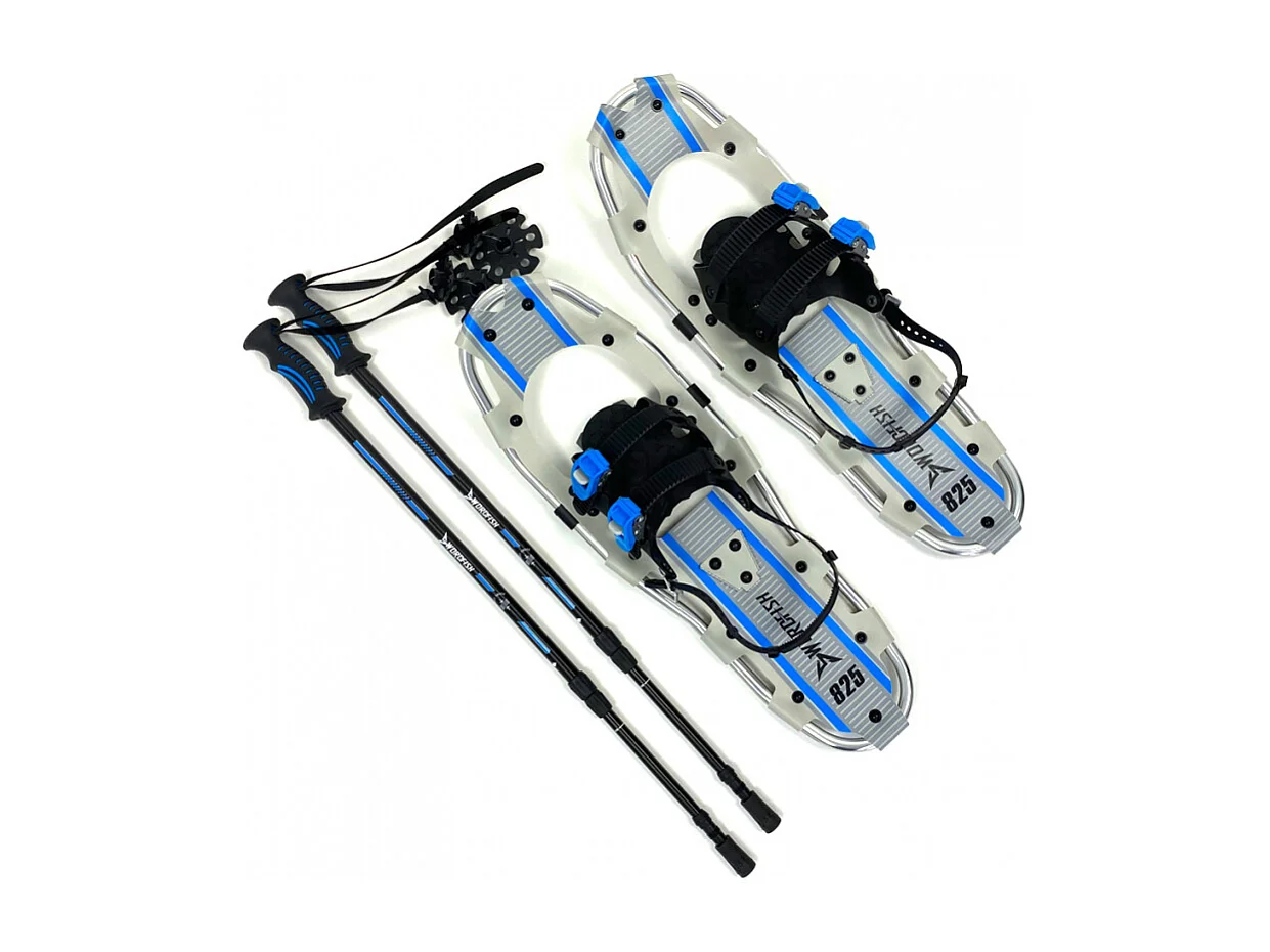 Raquetas de nieve con crampones de aluminio y bastones Everest