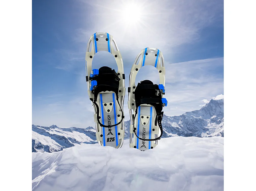 Raquetas de nieve con crampones de aluminio y bastones Everest