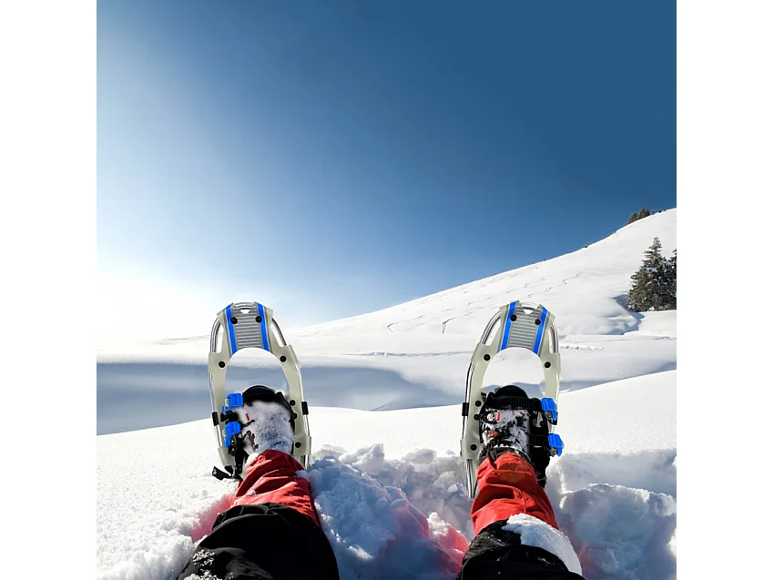 Raquetas de nieve con crampones de aluminio y bastones Everest