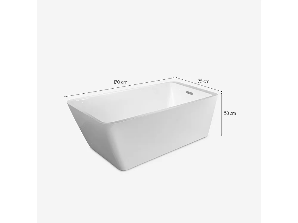 Bañera Exenta Rectangular Independiente Milo