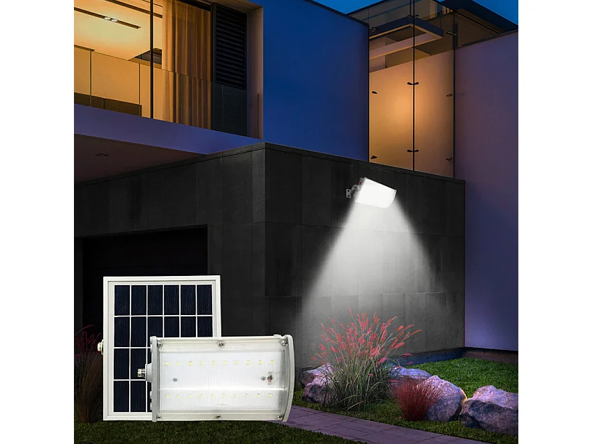 Solarlicht Led-Strahler 1000 Lumen Dämmerungssensor und Bewegung Zambot