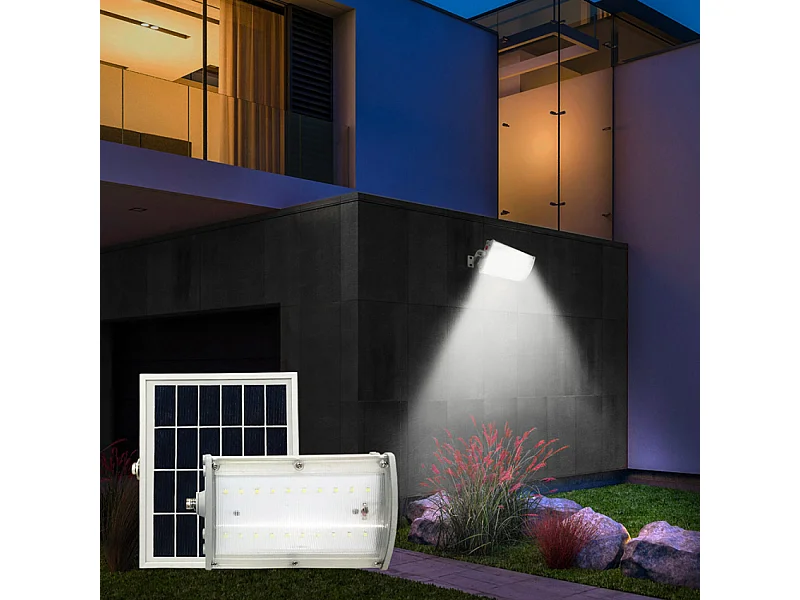 Solarlicht Led-Strahler 1000 Lumen Dämmerungssensor und Bewegung Zambot