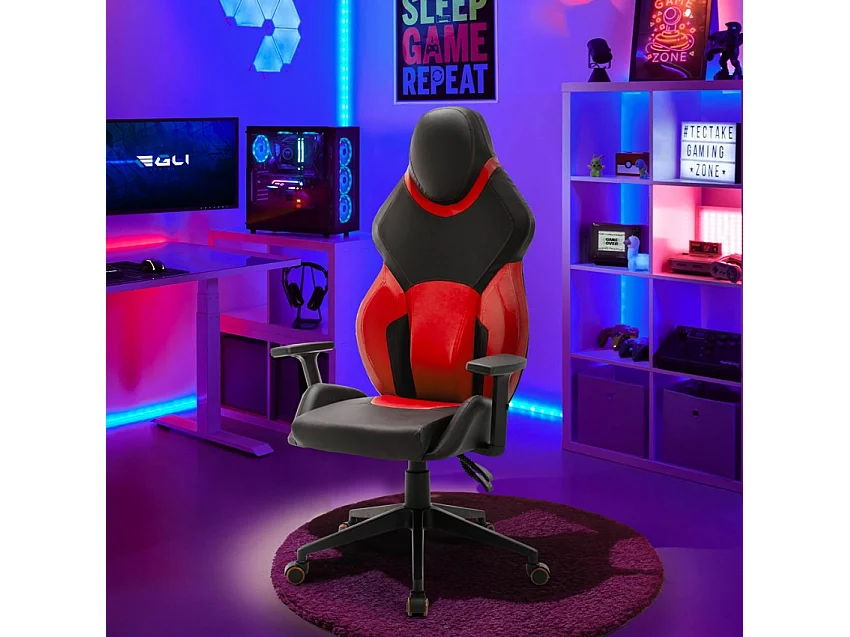 Silla videojuegos gaming ergonómica polipiel deportiva regulable Portimao Fire