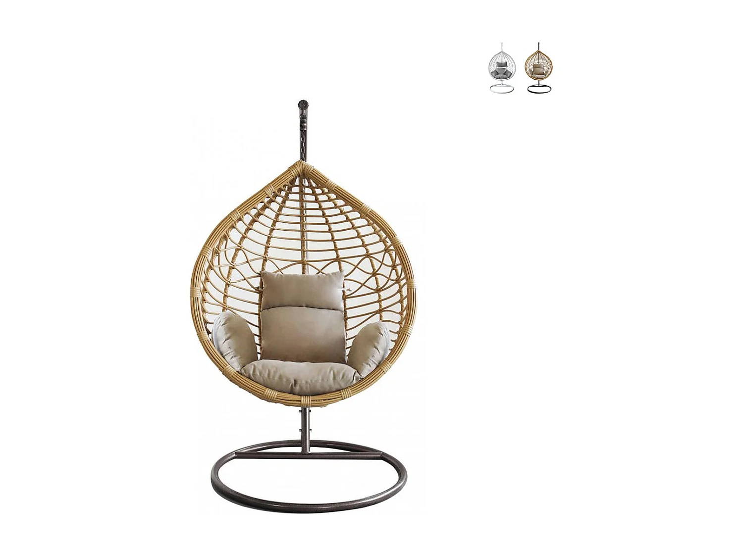 Hängesessel aus Metall Panarea - Braun