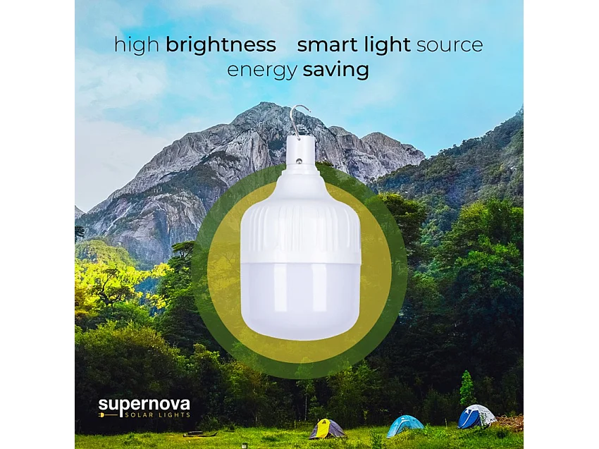 Tragbare 50-W-LED-Lampe mit Solarpanel und Fernbedienung SunStars