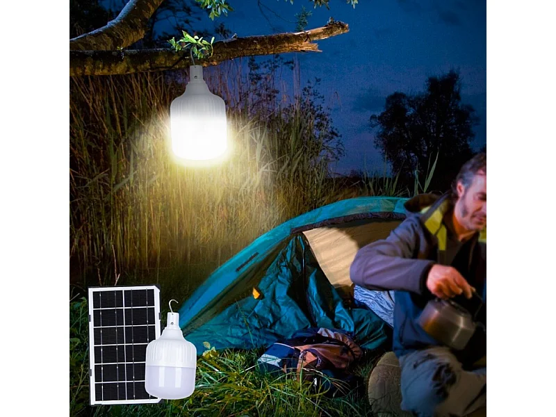 Tragbare 50-W-LED-Lampe mit Solarpanel und Fernbedienung SunStars