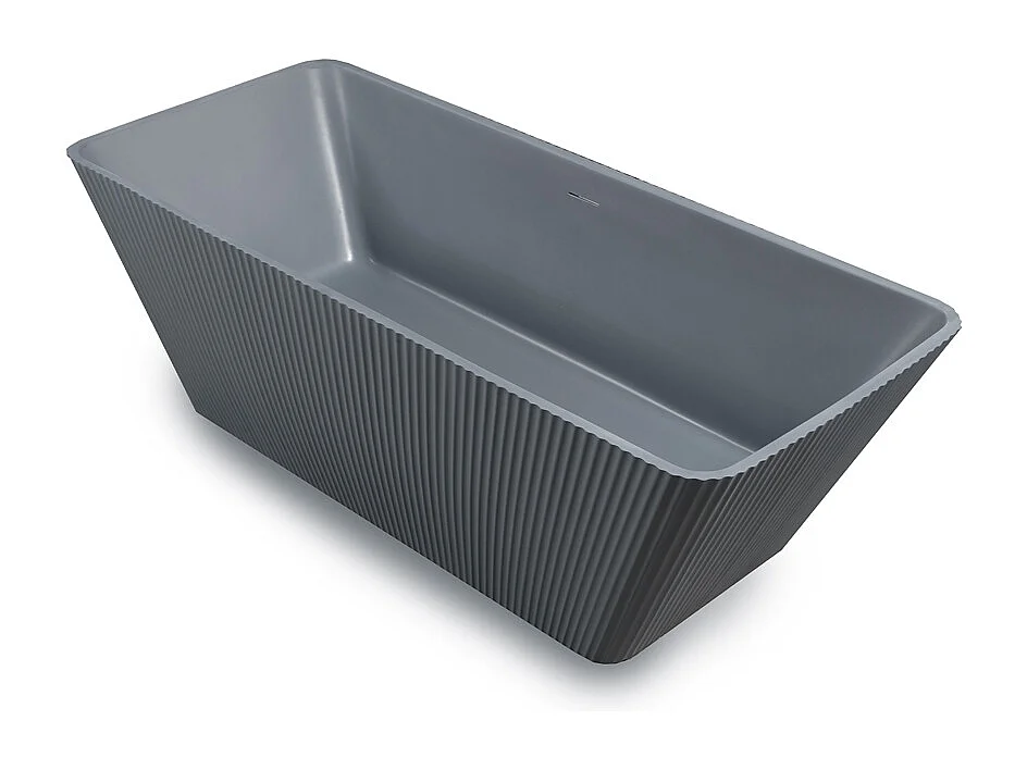 Bañera exenta rectangular de 170x75 cm gris mate Arkoi Moon