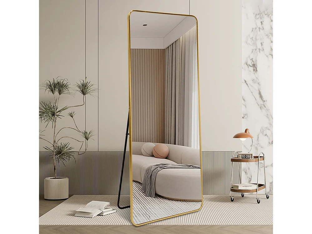 Miroir sur pied ou mural doré 180 cm vertical de design Arsen-G