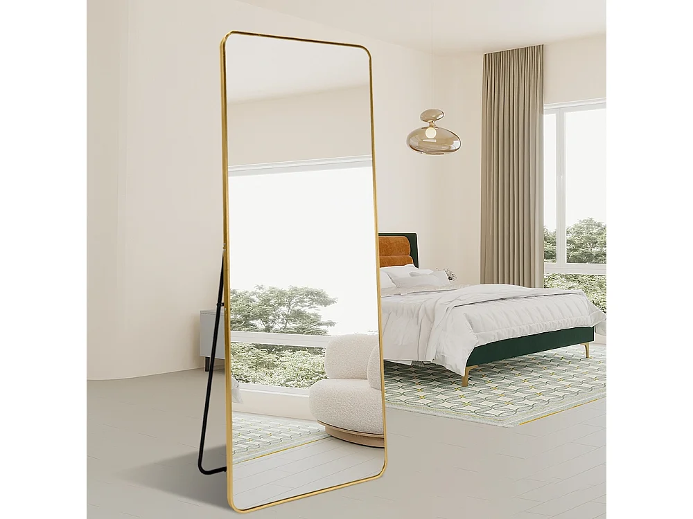 Miroir sur pied ou mural doré 180 cm vertical de design Arsen-G