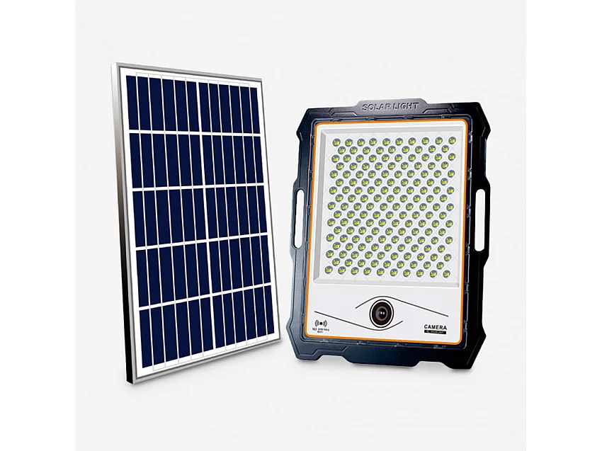 Foco solar LED con cámara wi-fi de 400W, panel solar de 4000 lúmenes Conspicio XL