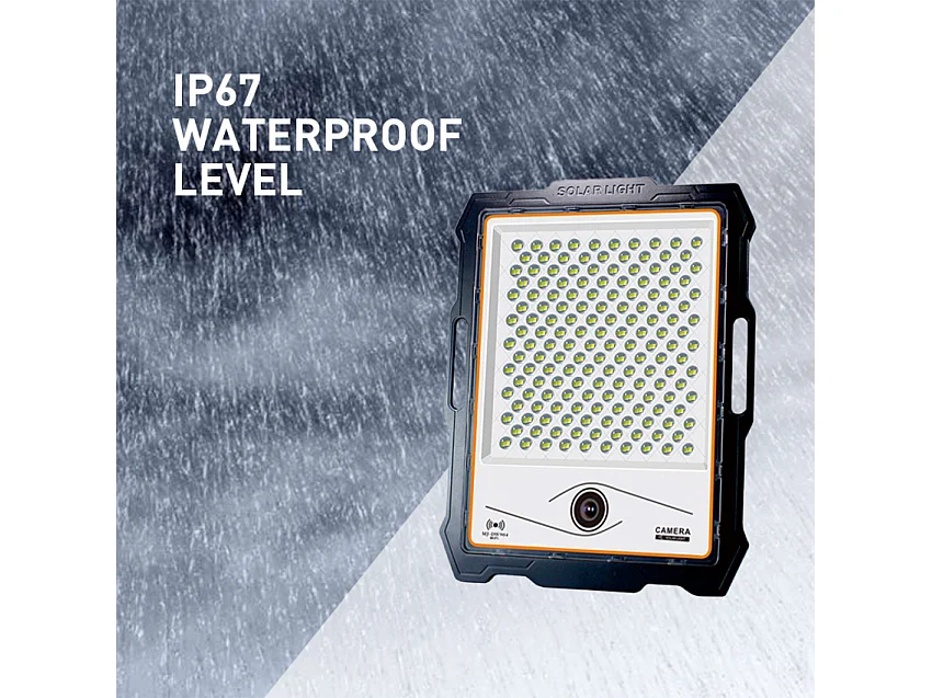 Foco solar LED con cámara wi-fi de 400W, panel solar de 4000 lúmenes Conspicio XL