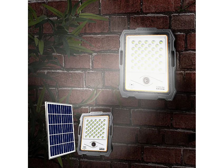 Conspicio M LED-Flutlicht 100W Solarpanel 2000 Lumen Wi-Fi-Kamera