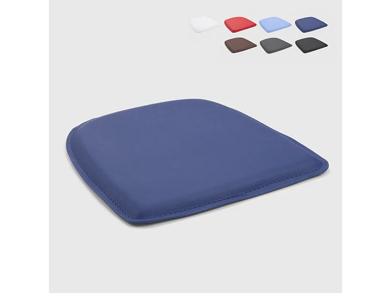 4 cojínes interior y exterior silla acolchado de polipiel 32x32 fix - Azul Marino