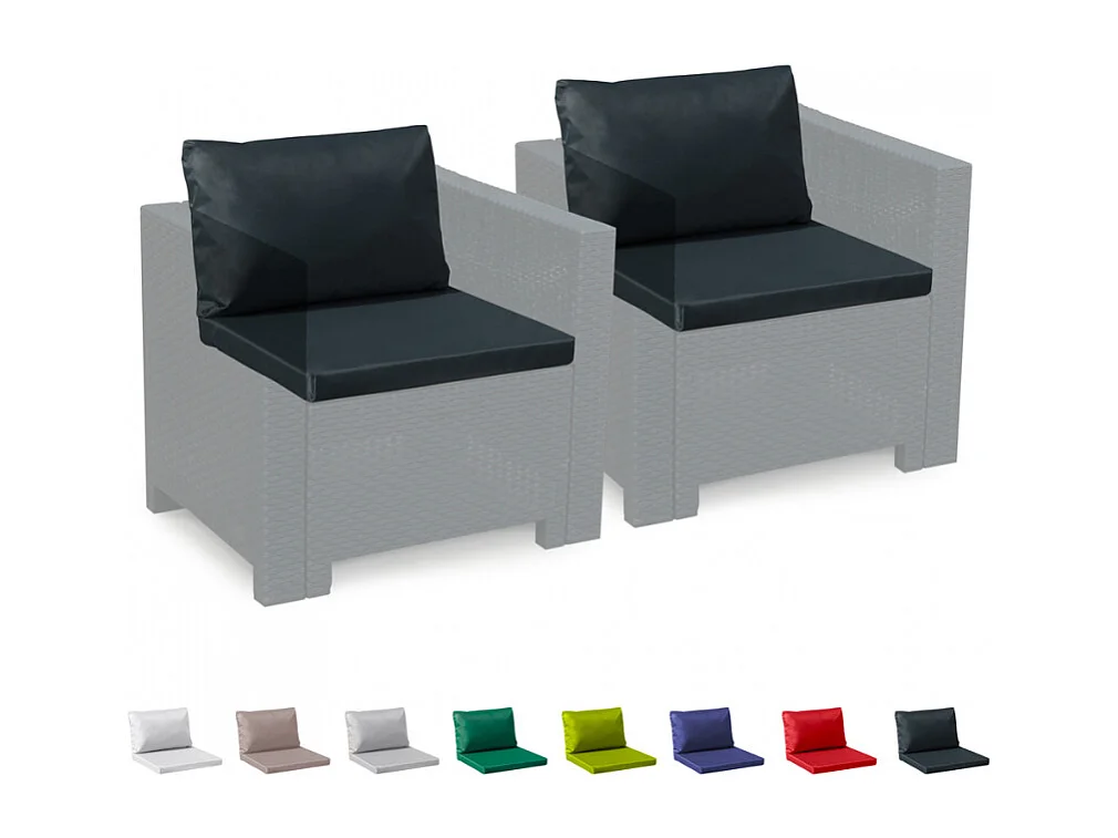 Cuscini ricambio salotto rattan impermeabili Bica Grand Soleil set 2 posti - Nero