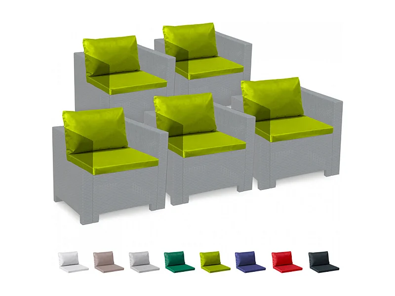 Cojines de repuesto Salón Ratán Impermeables Bica Grand Soleil Conjuntos 5 Plazas - Verde Anís