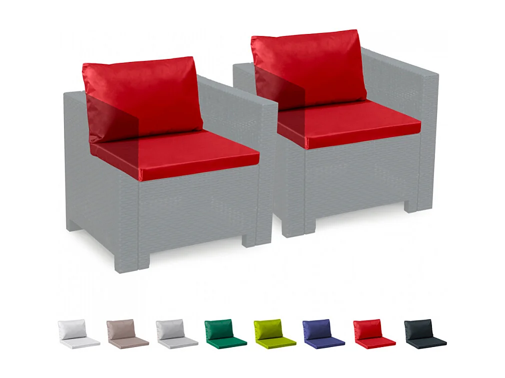 Cuscini ricambio salotto rattan impermeabili Bica Grand Soleil set 2 posti - Rosso
