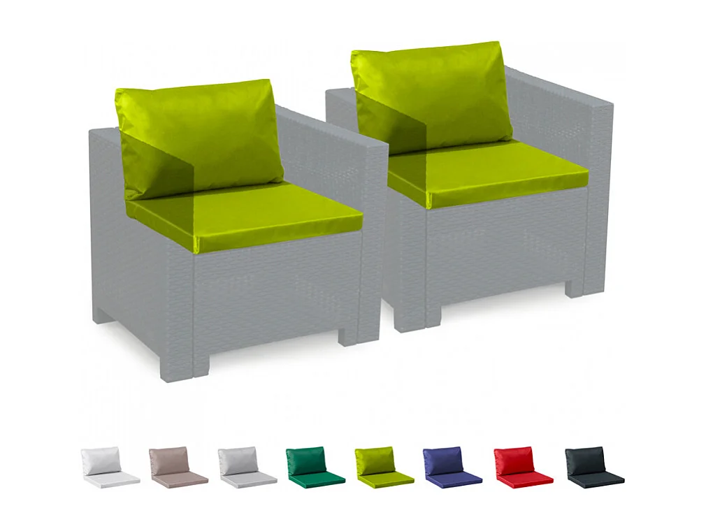 Cuscini ricambio salotto rattan impermeabili Bica Grand Soleil set 2 posti - Verde Anice