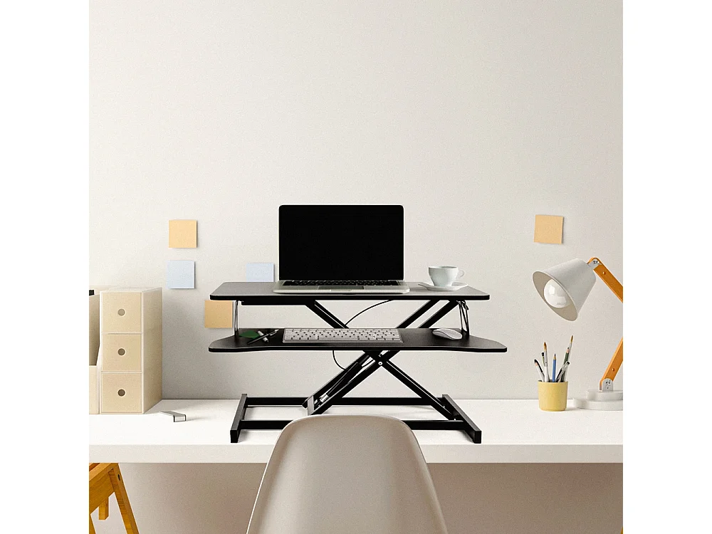 Höhenverstellbarer PC-Monitorständer schwarz weiß Jallo - Schwarz