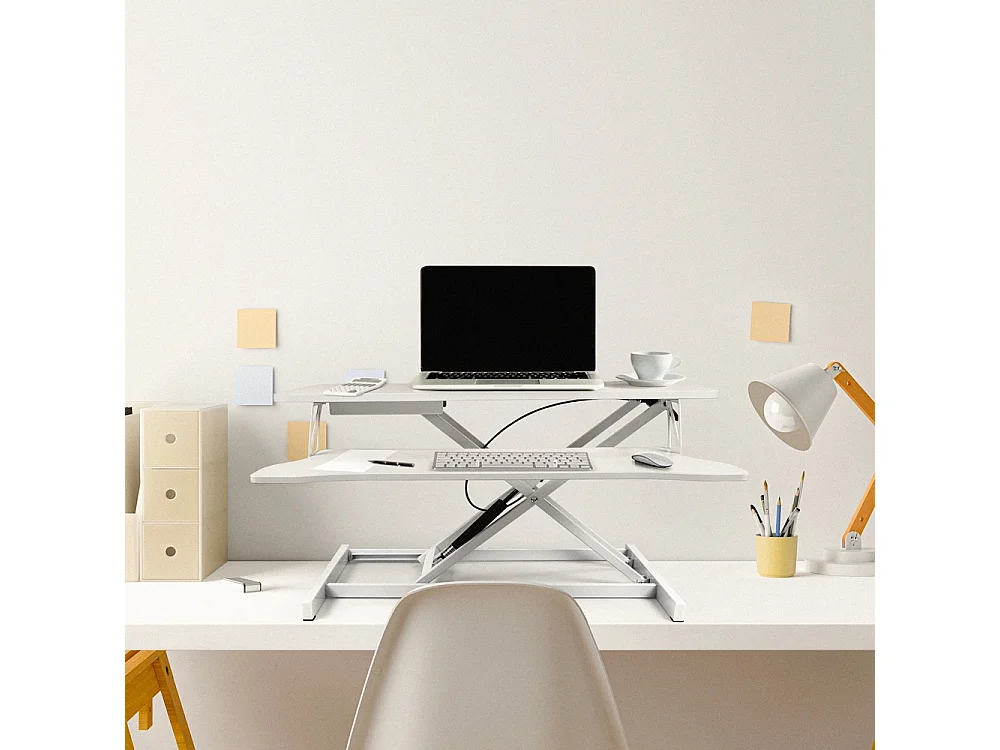 Höhenverstellbarer Desktop-PC-Monitorständer Jallo+ - Weiß