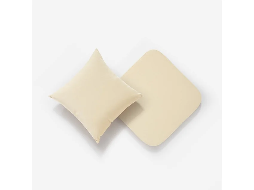 Set 2 cuscini beige per sedie giardino esterno 46x46 h35cm Verve