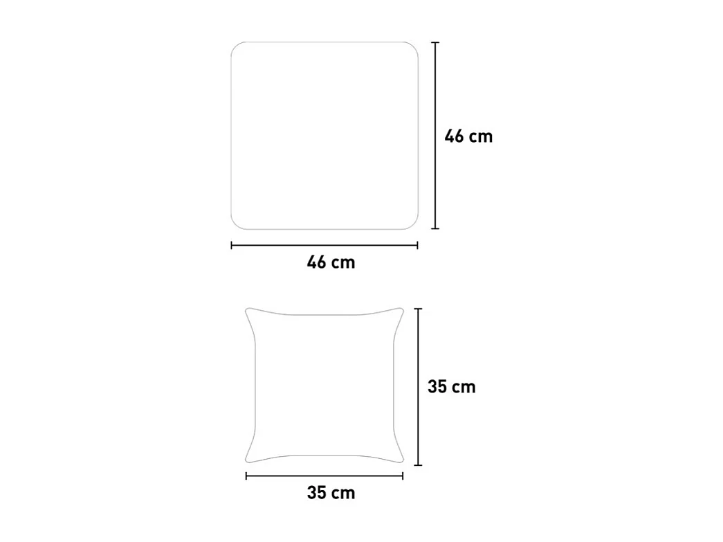 Set 2 cuscini beige per sedie giardino esterno 46x46 h35cm Verve
