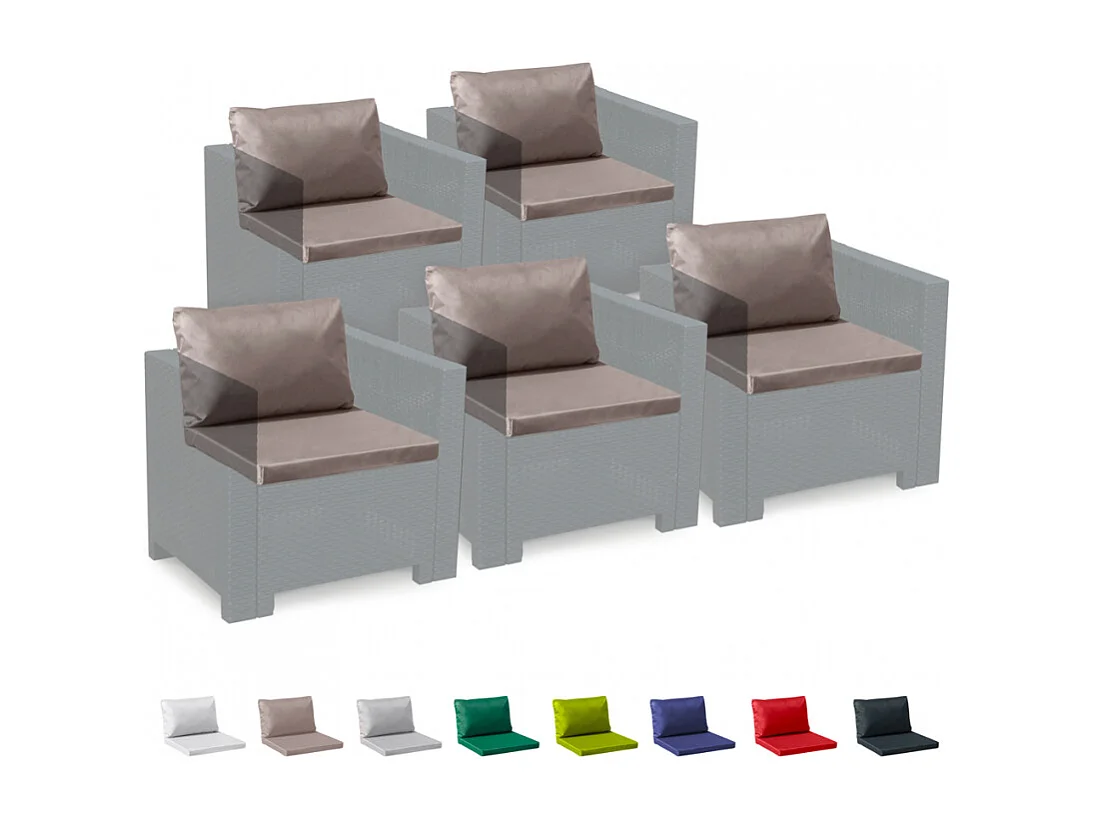 Cuscini ricambio salotto rattan impermeabili Bica Grand Soleil set 5 posti - Marrone