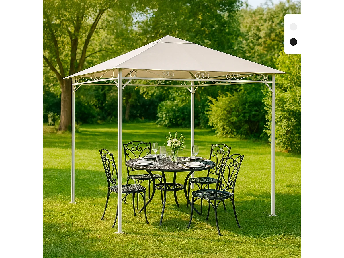 Pavillon 3x3 Meter Garten Stahl winddicht Style UV - Weiß