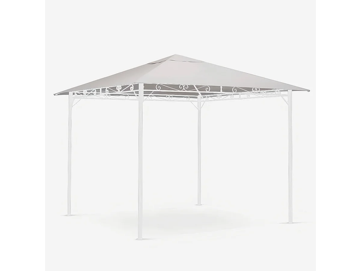 Gazebo 3x3 metri giardino acciaio antivento Style uv - Bianco