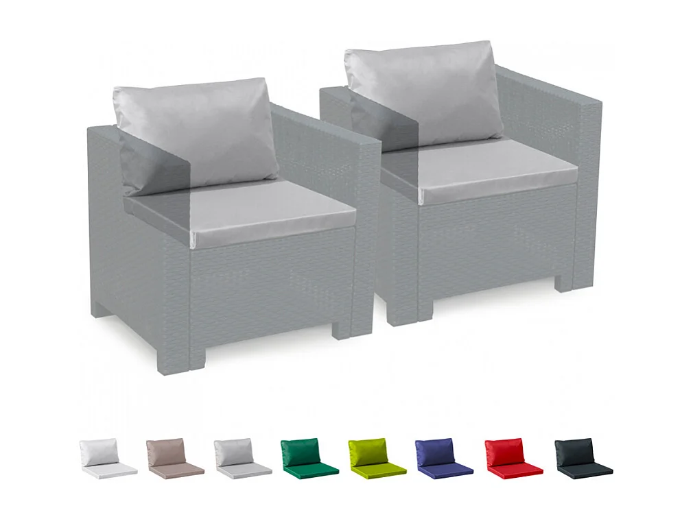 Cojines de repuesto Salón Ratán Impermeables Bica Grand Soleil Conjuntos 2 Plazas - Gris