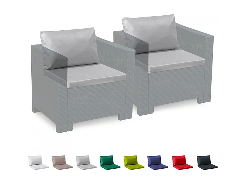 Cojines de repuesto Salón Ratán Impermeables Bica Grand Soleil Conjuntos 2 Plazas - Gris