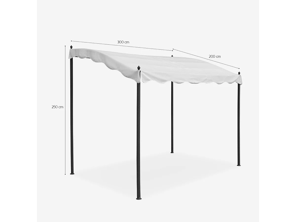 Pavillon 3x2 Meter Garten Stahl Café Hotel Pergola - Weiß