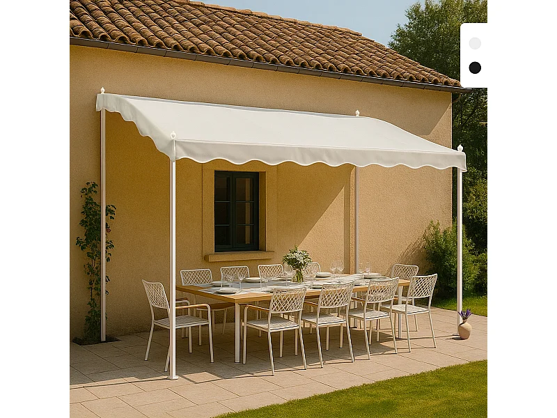 Pavillon 3x2 Meter Garten Stahl Café Hotel Pergola - Weiß